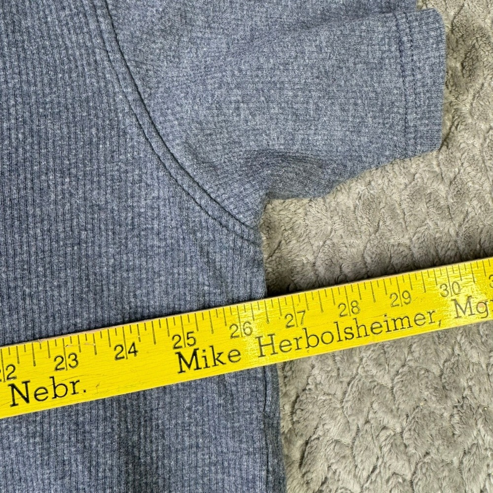 Eddie Bauer Mens XL Blue Waffle Knit V-Neck Short Sleeve Thermal T-Shirt Cotton - Picture 8 of 11